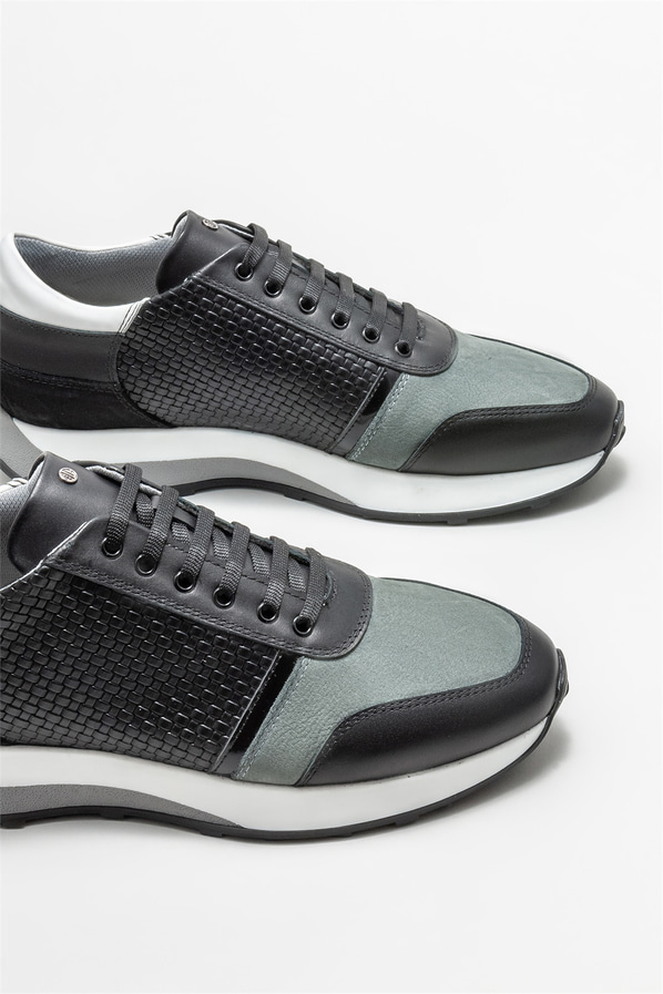 Siyah deri erkek spor ayakkabı - Elle Shoes