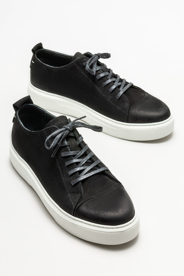 Siyah deri erkek spor ayakkabı - Elle Shoes