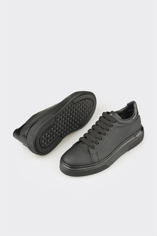 Siyah Deri Erkek Spor Ayakkabı