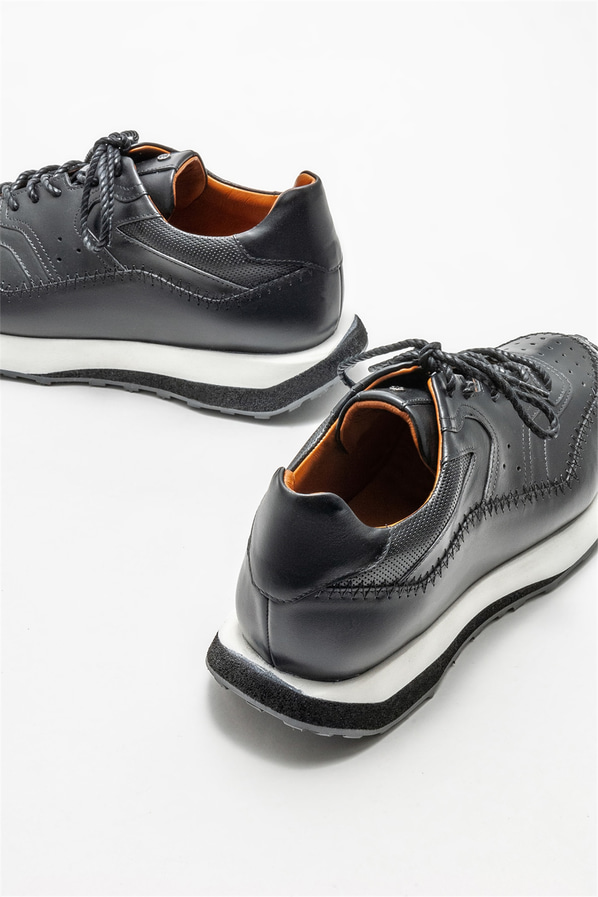 Siyah deri erkek spor ayakkabı - Elle Shoes