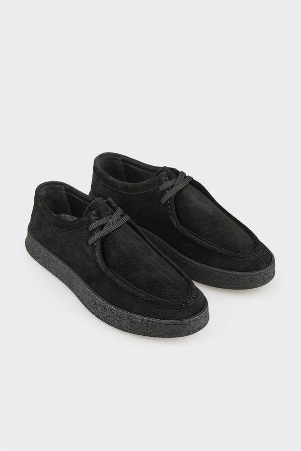 Siyah deri erkek spor ayakkabı - Elle Shoes