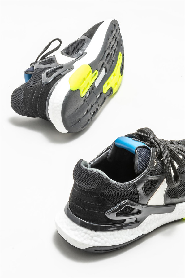Siyah deri erkek spor ayakkabı - Elle Shoes