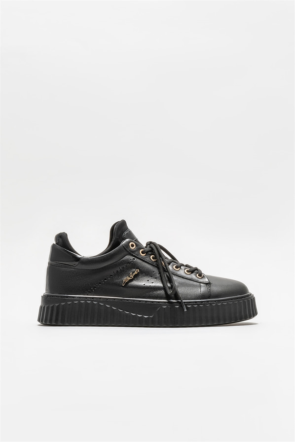 Siyah deri erkek spor ayakkabı - Elle Shoes