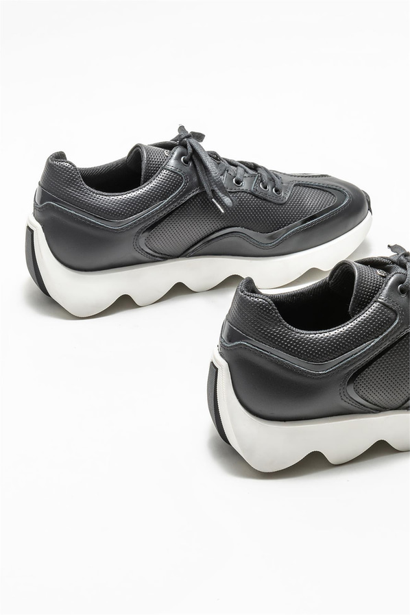 Siyah deri erkek spor ayakkabı - Elle Shoes