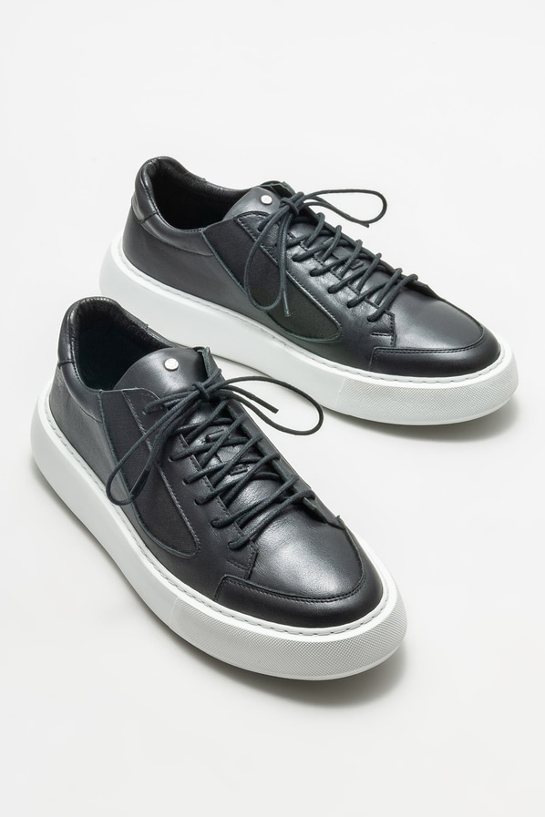 Siyah deri erkek spor ayakkabı - Elle Shoes