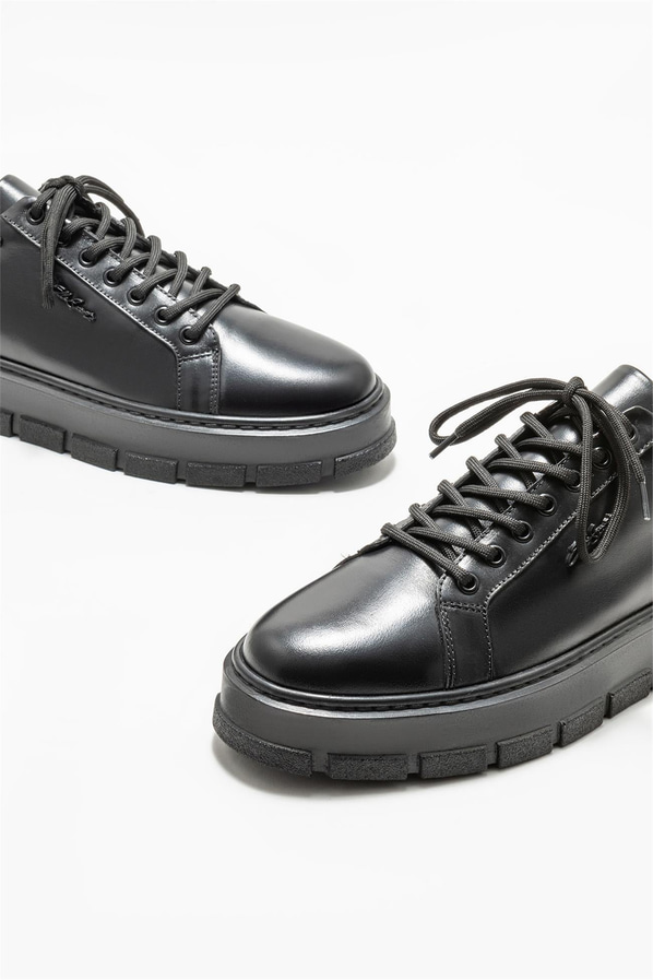 Siyah deri erkek spor ayakkabı - Elle Shoes