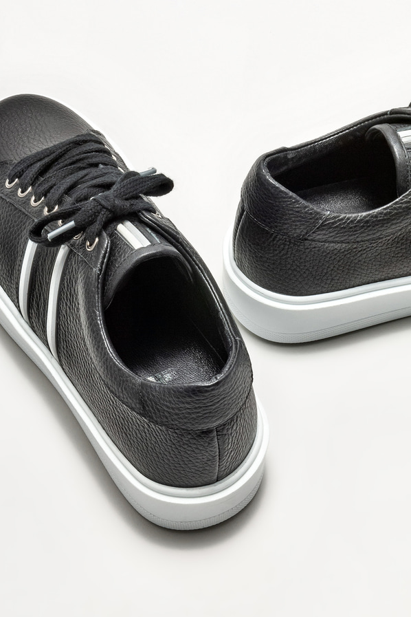 Siyah deri erkek spor ayakkabı - Elle Shoes