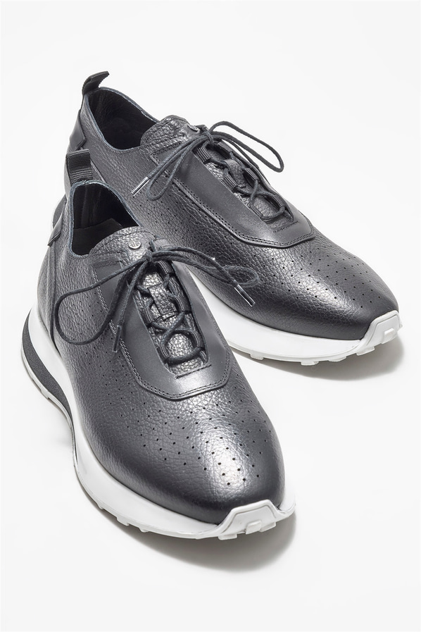 Siyah deri erkek spor ayakkabı - Elle Shoes