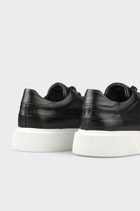 Siyah Deri Erkek Spor Ayakkabı