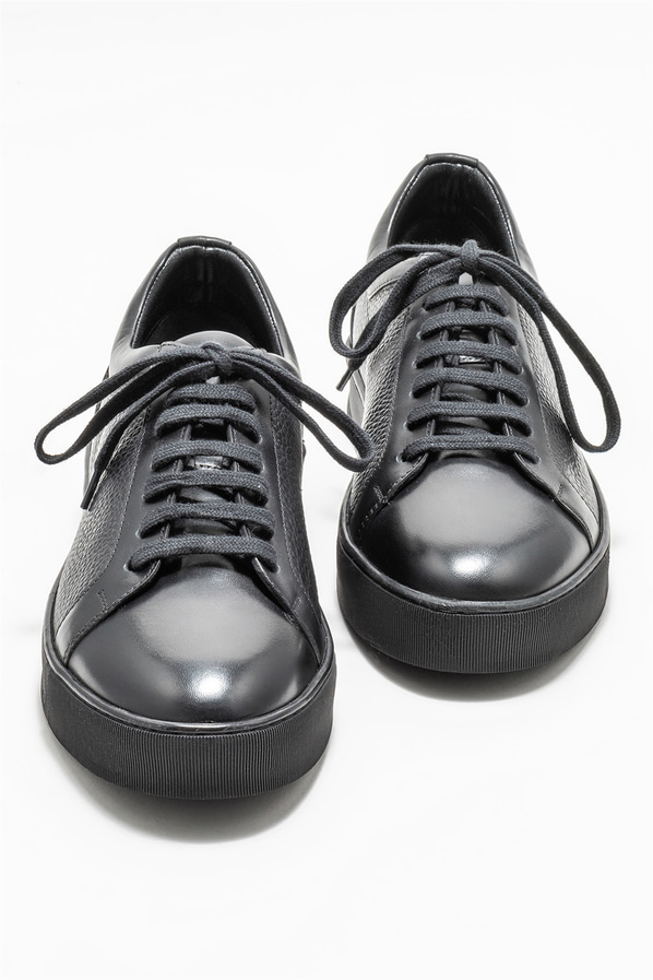 Siyah deri erkek spor ayakkabı - Elle Shoes