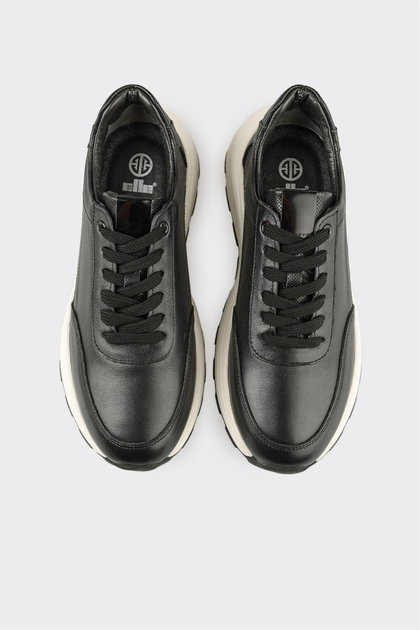 Siyah Deri Erkek Spor Ayakkabı