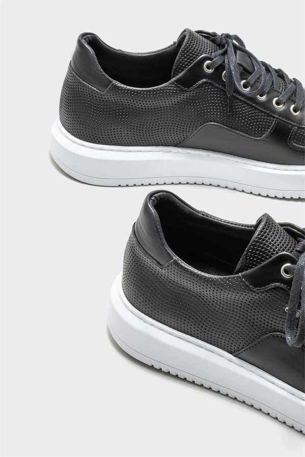 Siyah deri erkek spor ayakkabı - Elle Shoes