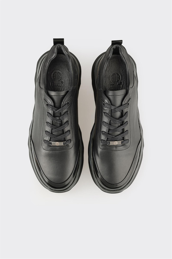 Siyah Deri Erkek Spor Ayakkabı