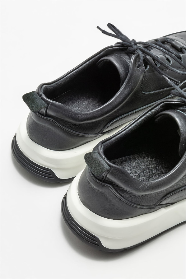 Siyah deri erkek spor ayakkabı - Elle Shoes