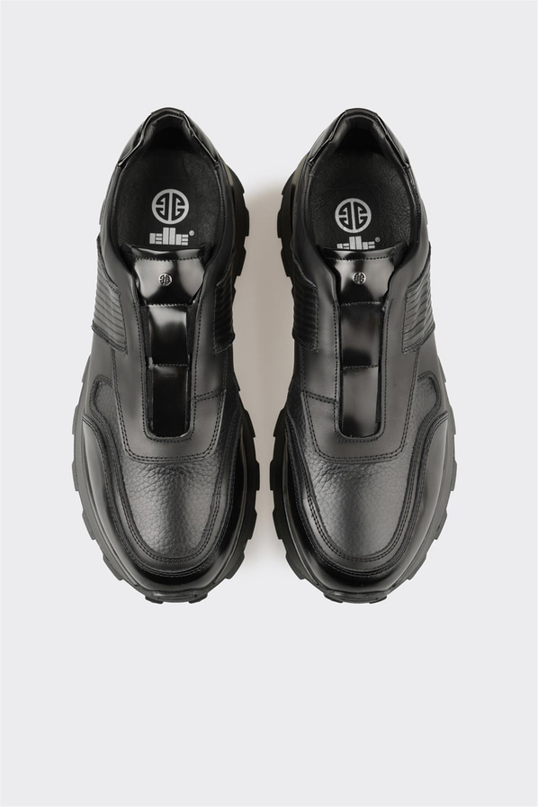 Siyah Deri Erkek Spor Ayakkabı