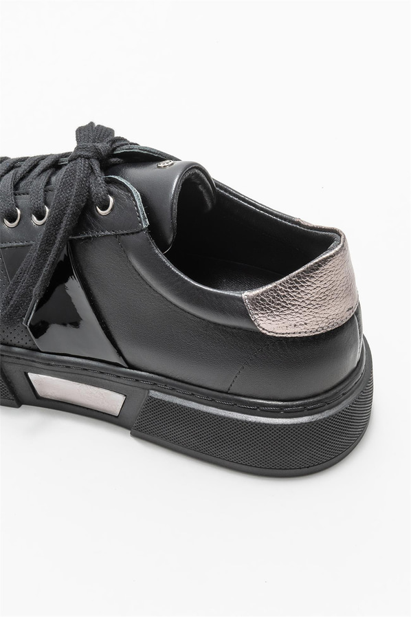 Siyah deri erkek spor ayakkabı - Elle Shoes