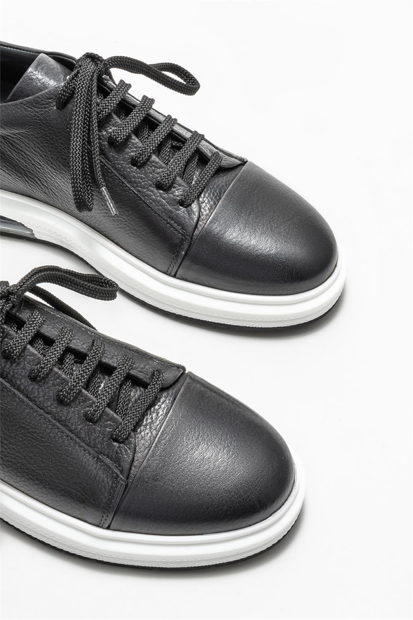 Siyah deri erkek spor ayakkabı - Elle Shoes