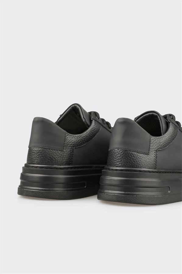 Siyah deri erkek spor ayakkabı - Elle Shoes