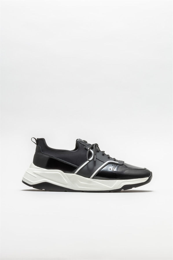 Siyah deri erkek spor ayakkabı - Elle Shoes