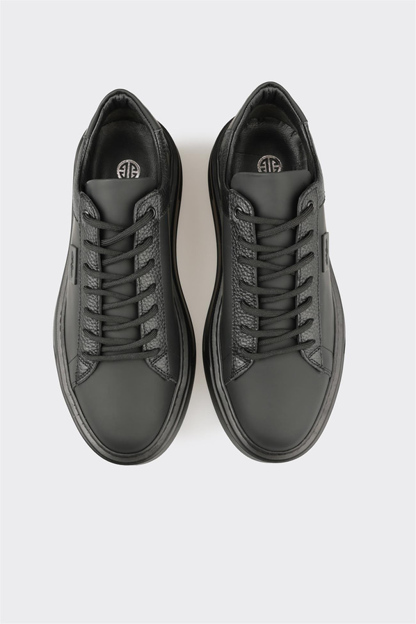 Siyah deri erkek spor ayakkabı - Elle Shoes