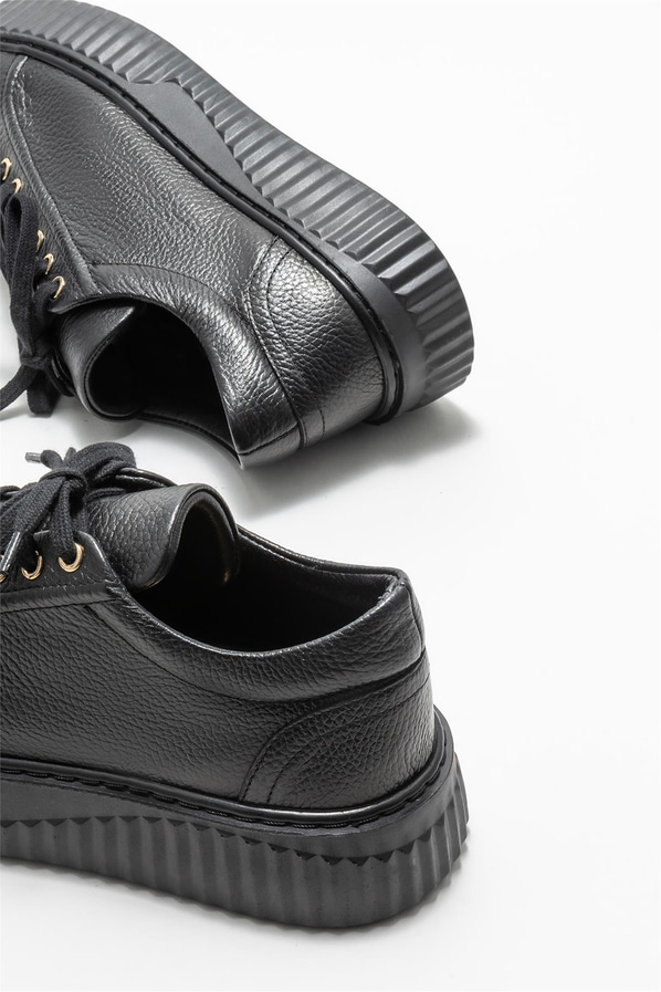 Siyah deri erkek spor ayakkabı - Elle Shoes