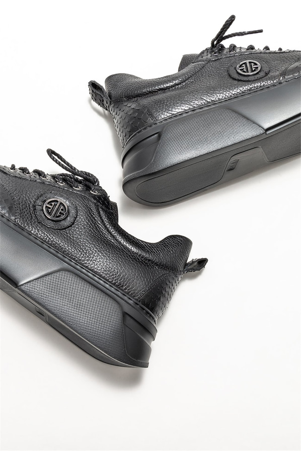 Siyah deri erkek spor ayakkabı - Elle Shoes