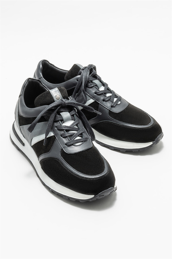 Siyah deri erkek spor ayakkabı - Elle Shoes