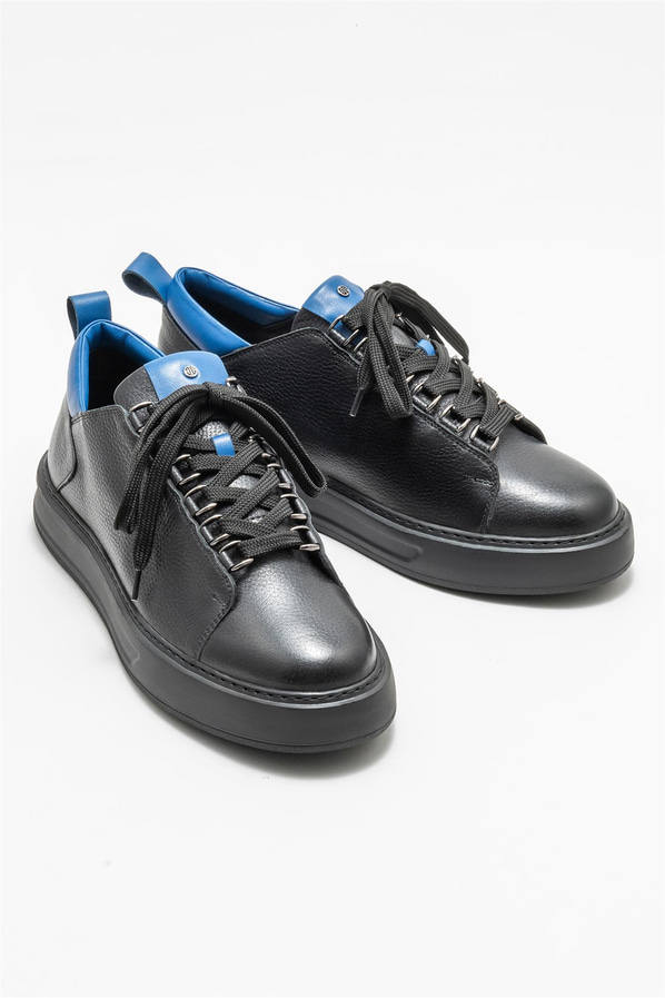 Siyah deri erkek spor ayakkabı - Elle Shoes