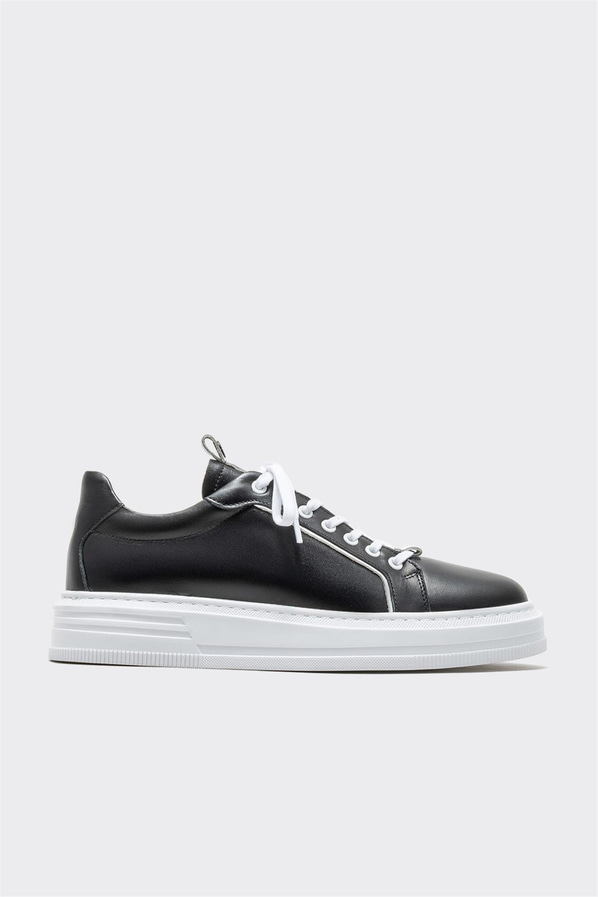 Siyah deri erkek spor ayakkabı - Elle Shoes