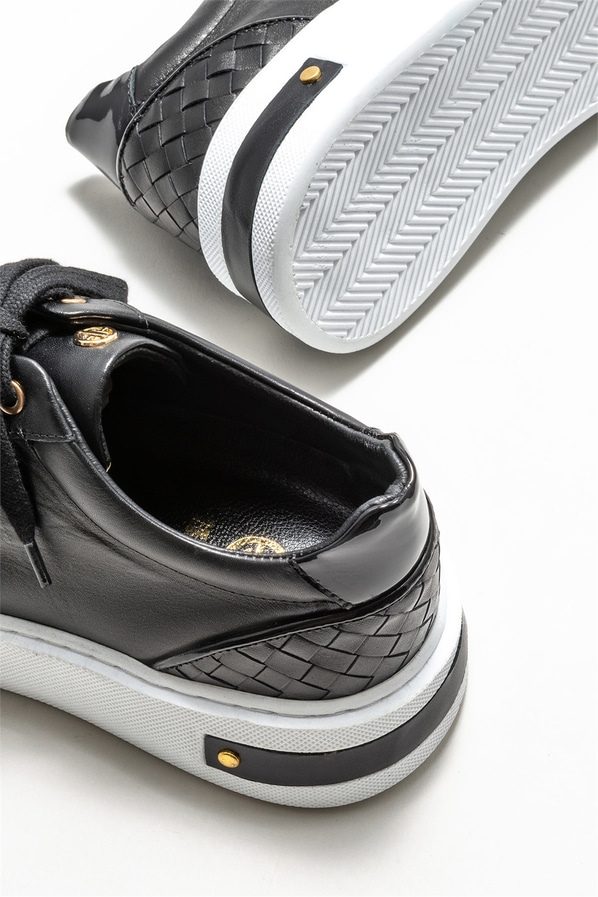 Siyah deri erkek spor ayakkabı - Elle Shoes