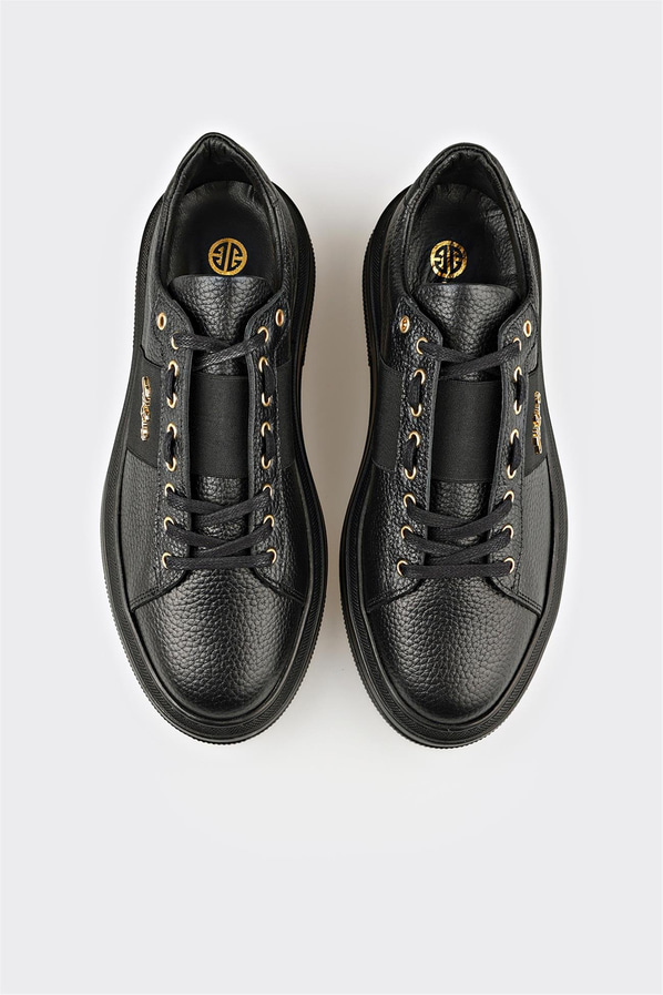 Siyah Deri Erkek Spor Ayakkabı