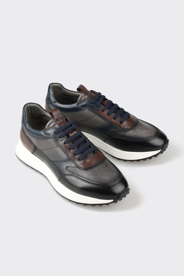 Siyah deri erkek spor ayakkabı - Elle Shoes