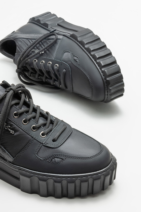 Siyah deri erkek spor ayakkabı - Elle Shoes