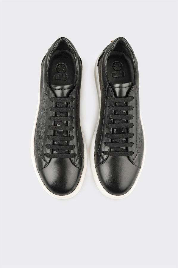 Siyah Deri Erkek Spor Ayakkabı