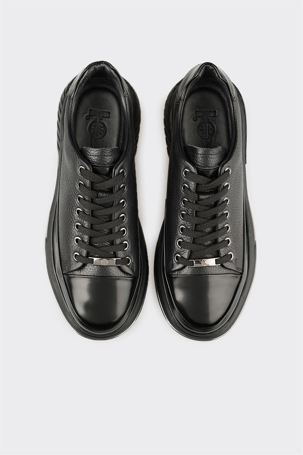 Siyah Deri Erkek Spor Ayakkabı