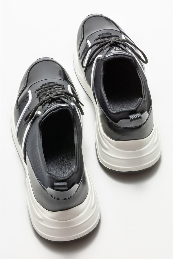Siyah deri erkek spor ayakkabı - Elle Shoes