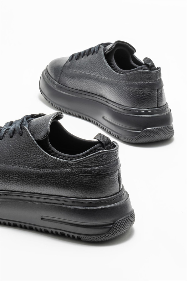 Siyah deri erkek spor ayakkabı - Elle Shoes