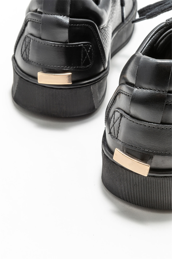 Siyah deri erkek spor ayakkabı - Elle Shoes