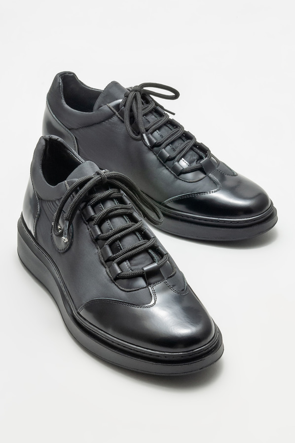 Siyah deri erkek spor ayakkabı - Elle Shoes
