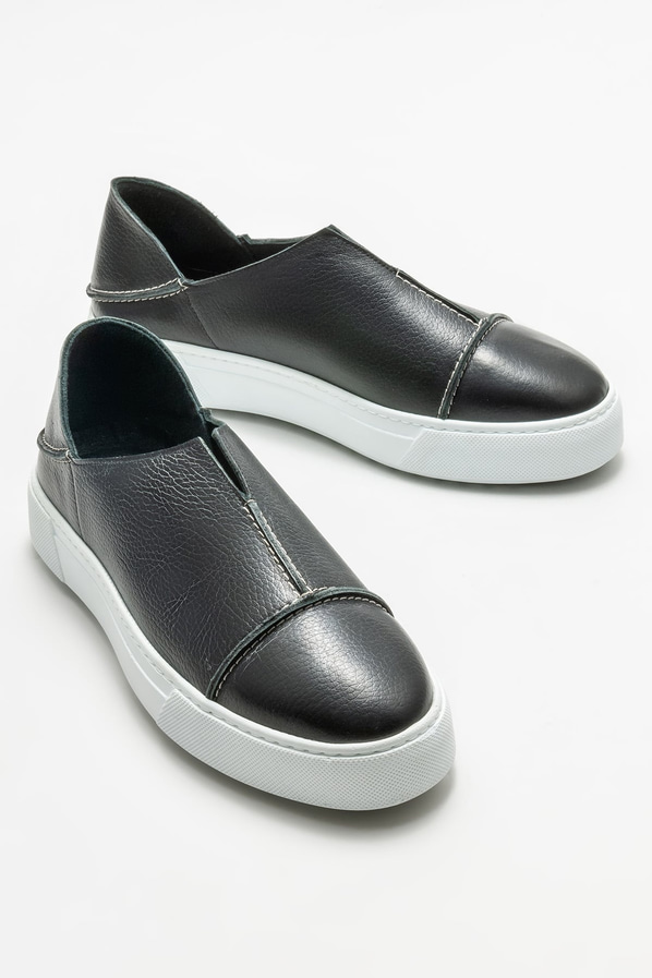 Siyah deri erkek spor ayakkabı - Elle Shoes