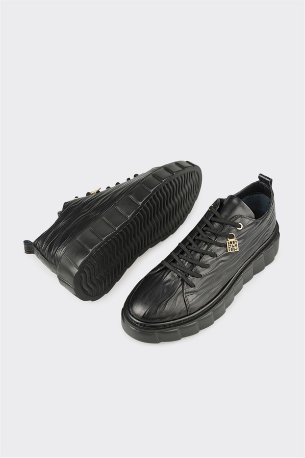 Siyah Deri Erkek Spor Ayakkabı