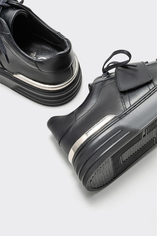 Siyah deri erkek spor ayakkabı - Elle Shoes