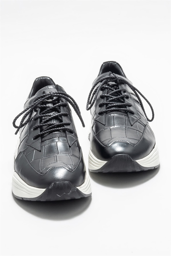 Siyah deri erkek spor ayakkabı - Elle Shoes