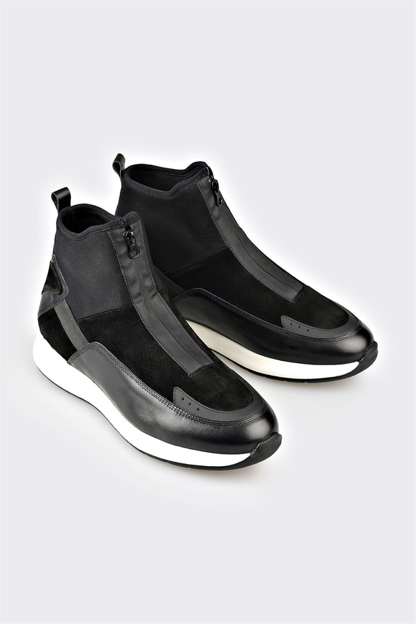 Siyah Deri Erkek Spor Bot