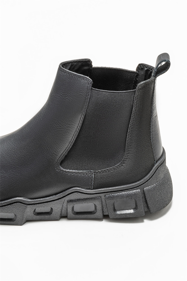 Siyah deri erkek günlük bot, günlük kullanım için - Elle Shoes