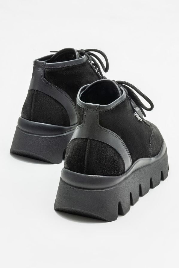 Siyah deri erkek bot - Elle Shoes