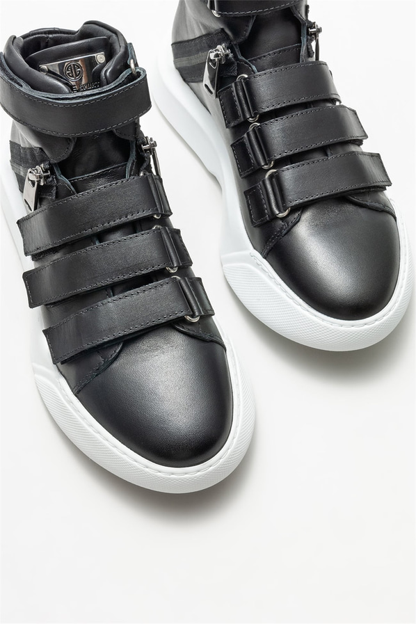 Siyah deri erkek bot - Elle Shoes