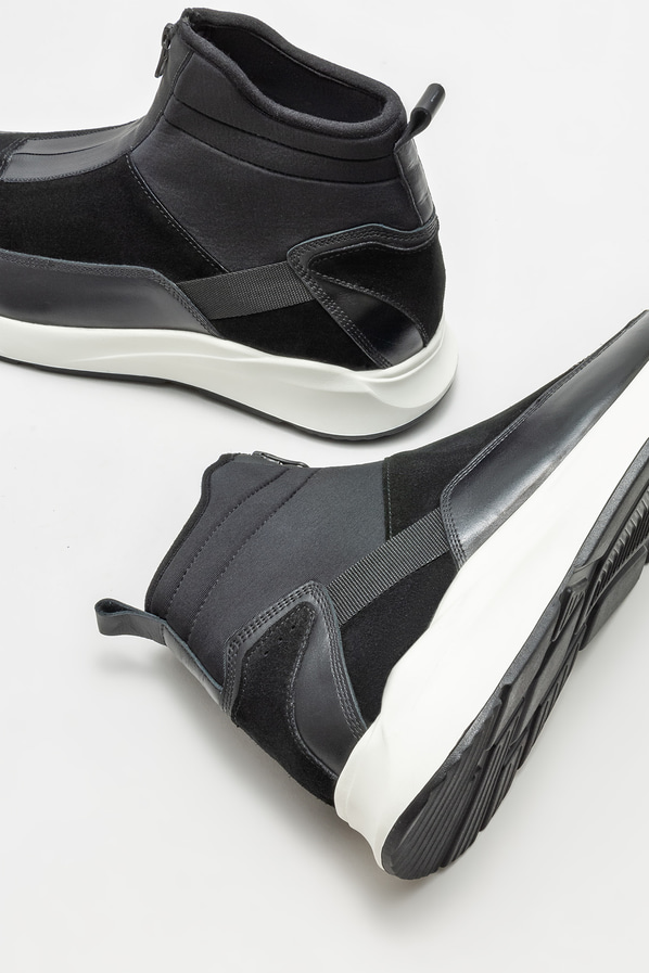 Siyah deri erkek bot - Elle Shoes