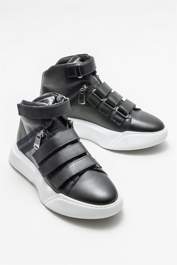 Siyah deri erkek bot - Elle Shoes