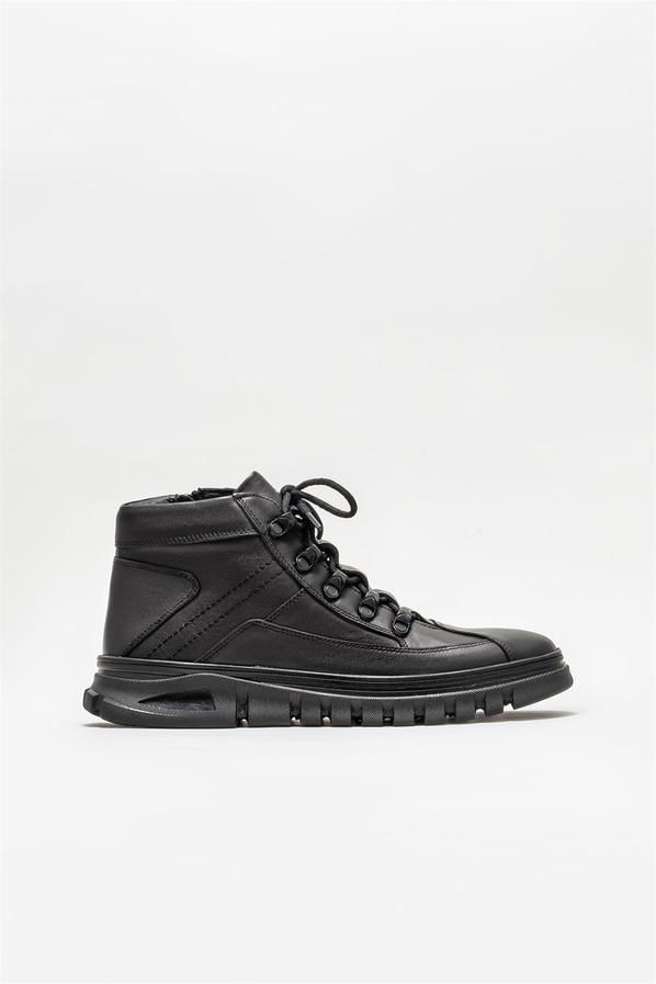 Siyah deri erkek bot - Elle Shoes